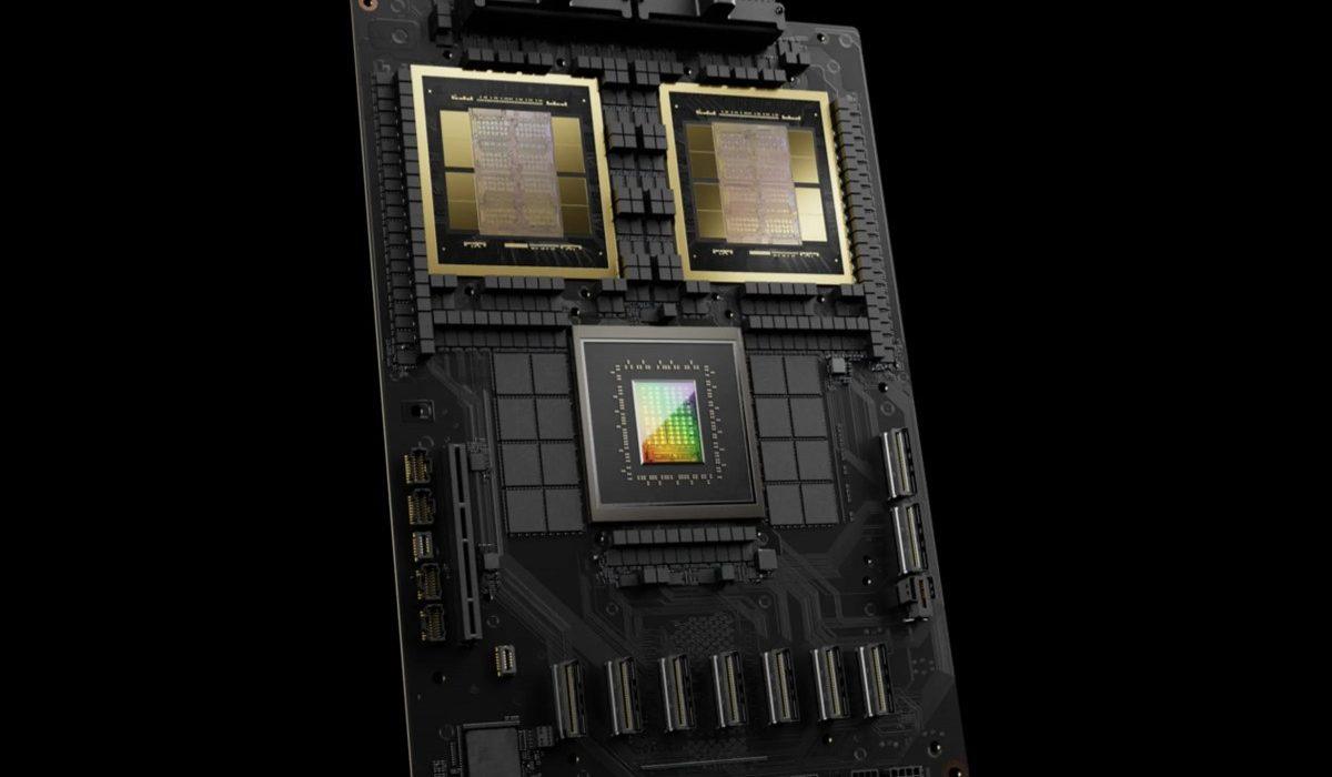 NVIDIA Grace Blackwell compute board coordinating component flows across GPUs, CPUs, and HBM memory packages forms the foundation of NVIDIA's cuOpt and Palantir Foundry supply chain allocation system.